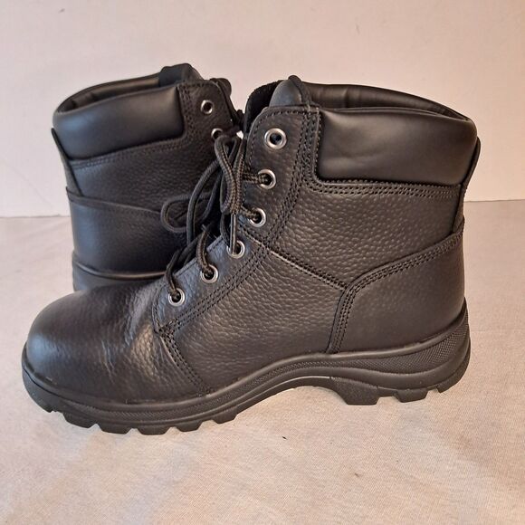 Skechers Women's 8.5W Workshire Peril Steel Toe Work Boot 76561W Black Leather - Picture 7 of 14